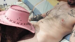 My friend offer me a head with a cowgirl hat