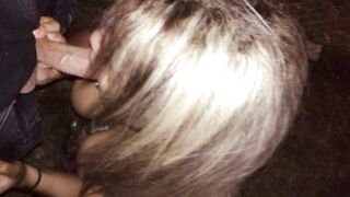SEXY HISPANIC BLOWS DICK INTO OUTDOORS MAKES ME CUM TWICE