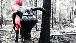 Rubber Bondage Play with Latex Doll