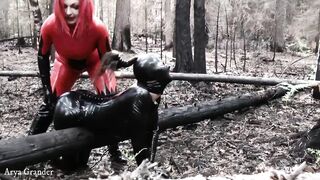 Rubber Bondage Play with Latex Doll