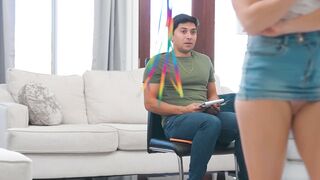 Petite Blonde Stepsister With Big Ass Rules Her Stepbrother