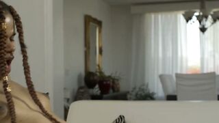 Banging my horny TS ebony friend in the ass 2