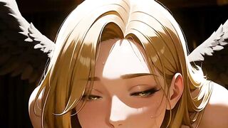 Divine Beauty Angel with Tattered Wings Gets Cummed by Mortal Lover