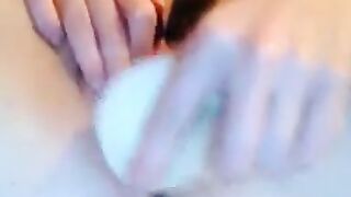 Amateur Webcam Girl Masturbates with Toys in Crotchless Panties
