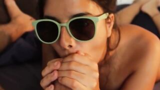 POV: Petite Latina Gives BF an Intense Blowjob and Handjob