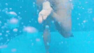 Naughty Brazilian Brunette Shows Off Big Ass in Motel Pool
