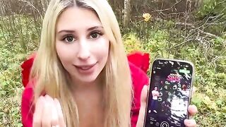 Petite Blonde Angel's Hardcore Halloween Forest Fuck