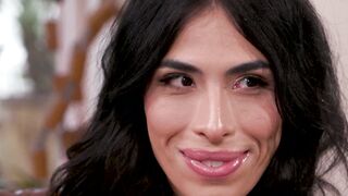 Busty MILF Stepmom Adira Allure Takes Shemale Stepdaughter's Cock