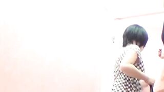 Hidden Cam: Two Horny Asian Brunettes Battle With Massive Piss Streams
