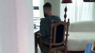 Cuckold Friend's Wife Gets Rough Anal While He Works