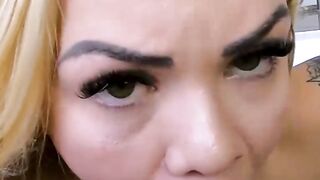 POV Hardcore Blowjob and Doggystyle with Hot Brazilian Blonde Ravena Hanniely