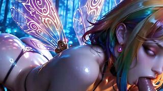 Forest Fairy Gives Wild Blowjob & Gets Facial in 3D Hentai