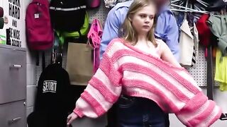 Petite Blonde Steals Vibrator And Gets Banged In Uniform