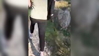 Hot Amateur Babe Fingers Herself and Cock in Car