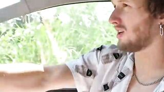 Red Hot HeadCutie BJ's shaft in car sex, passionate cowgirl - ideal body!
