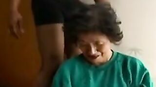 Petite Japanese Granny Takes a Big Black Cock