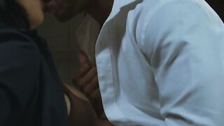 Trans Boss Gives Jake Waters a Dirty Overtime Blowjob