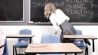 Petite Teen Fae Craves ASMR Detention with Lucky Fate