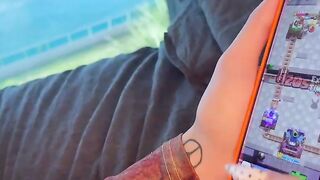 Russian Amateur POV: Deep Throat Blowjob and Panties on Sofa