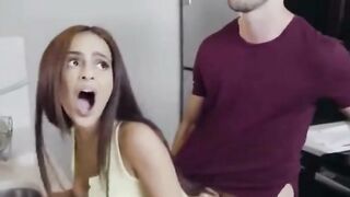 Passionate Couple Makes Love in the Kitchen and Bedroom
