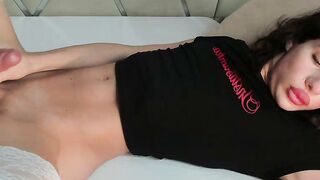 Sexy Brunette TS Masturbates with Dildo on Webcam Part 3