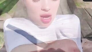 Cheating Wife Takes Risky Blowjob and Ass Cumshot in the Woods