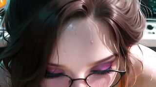 Genius brunette scientist takes passionate sex with hot facial under lab lights (AI)