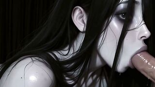 Gothic Vixen with Massive Tits Delivers Intense Deepthroat