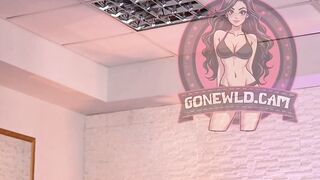 Luxury Club Shemale in Red Lingerie Strip & Fingering