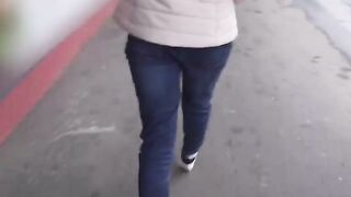 POV: Petite Brazilian Agent Gives Outdoor Blowjob