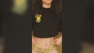 Tattooed Emo Brunette Strips Solo On Bed
