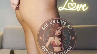 Blonde Bombshell Solo Masturbates with Dildo on Live Cam