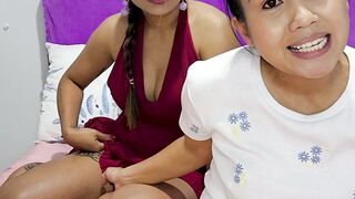 Asian Lesbians Enjoy Strap-On and Butt Finger Fun
