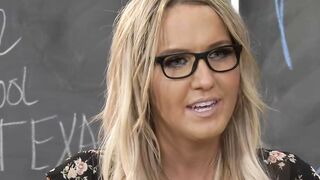 Busty Trans Teacher Catches Student Masturbating in Class