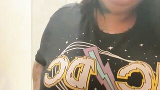 BBW MILF Changes Clothes in Store Fitting Room