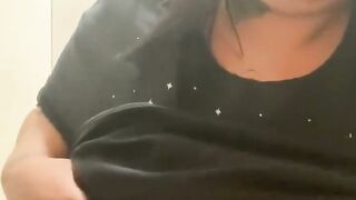 BBW MILF Changes Clothes in Store Fitting Room