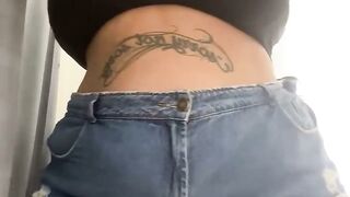 BBW MILF Changes Clothes in Store Fitting Room