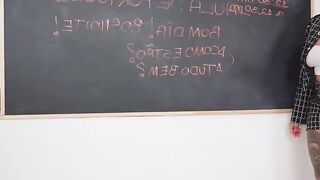 Busty Teacher Vitoria Beatriz Takes Creampie From Students In Threesome