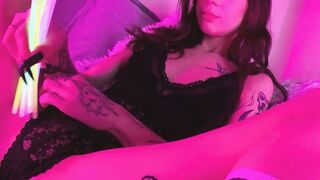 Tattooed Dora's Solo Double Penetration with Glowsticks