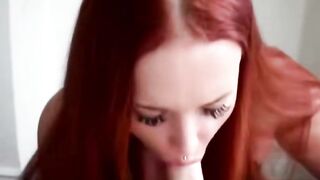 Redhead Natalia Takes a Big Cock Deep in Her Throat
