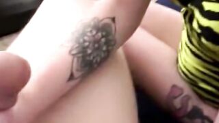 Small Gothic Teen Gives Fast Cumming Blowjob