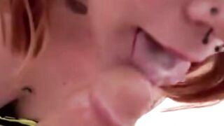 Small Gothic Teen Gives Fast Cumming Blowjob