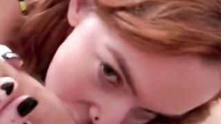 Small Gothic Teen Gives Fast Cumming Blowjob