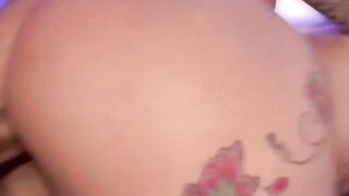 Latina with Big Tits and Tattooed Ass Gets Hardcore Blowjob