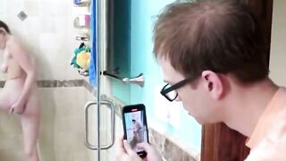 Nerd With Glasses Licks The Pies Of Two Beauties