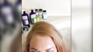 Ginger Monica Shpak Gives A Blowjob In Bubble Bath