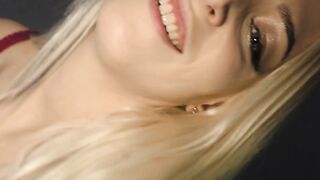 Hot Blonde Solo Masturbation with Rabbit Dildo on Casting Couch