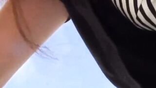Elegant Japanese Brunette Masturbates Outdoors