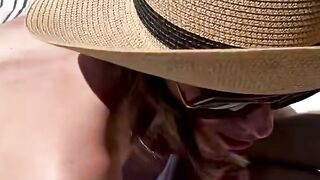 Ex-wife Gets Double Cumshot on Outdoors Beach With Hubby and Friend
