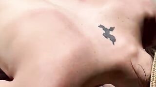 Ex-wife Gets Double Cumshot on Outdoors Beach With Hubby and Friend